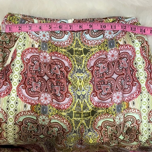 Ciebon Pant Satin wide leg- fully lined fits green red multi high waist NWT - Picture 7 of 16